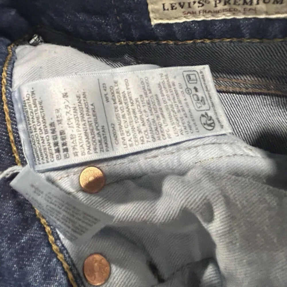 Levis 511 Jeans Mens 32x32 Blue Medium Wash Slim Tapered Denim Premium Big E
